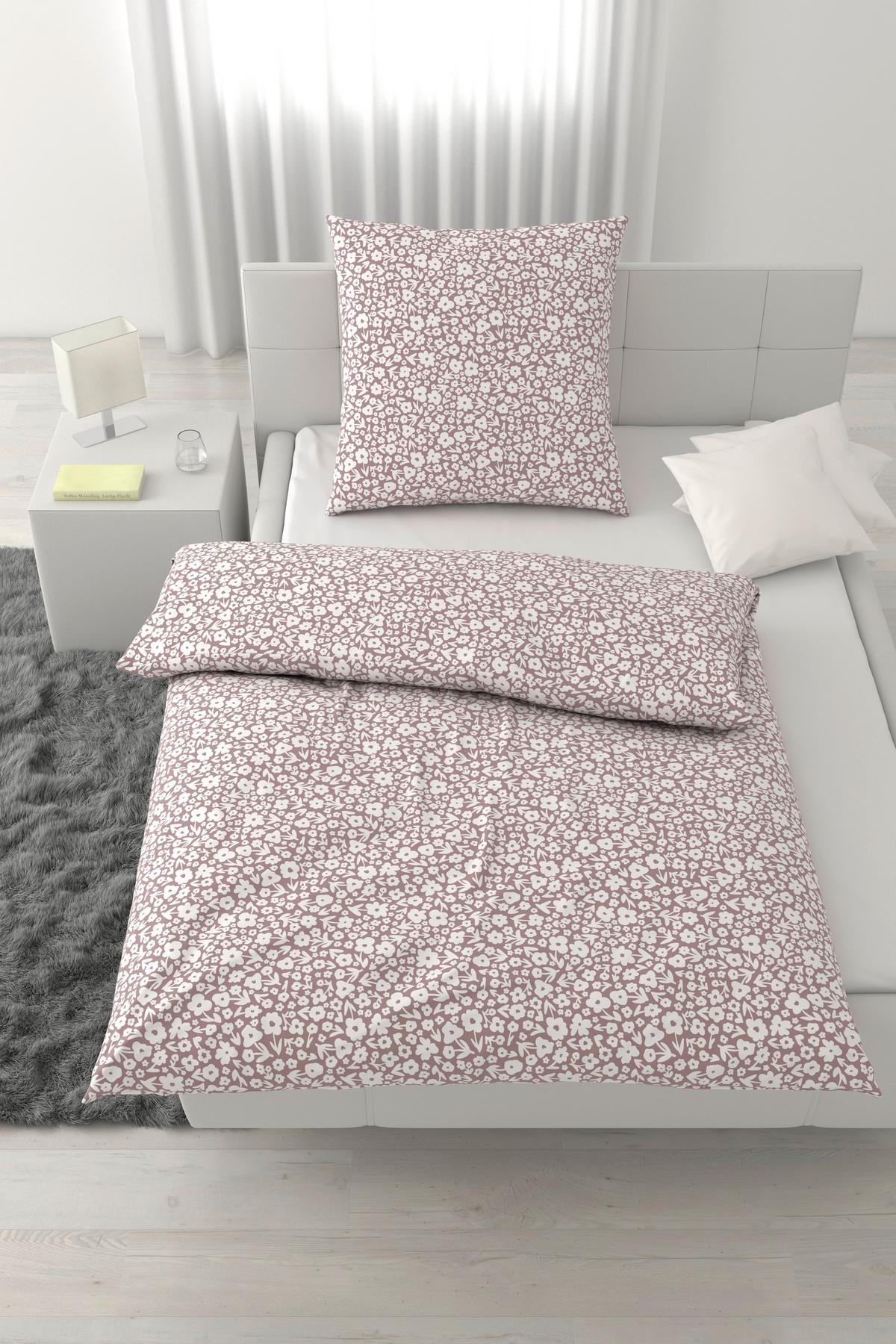 Bettwäsche Millefleur Mauve ca. 135x200cm - Mauve, MODERN, Textil (135/200cm) - Mömax