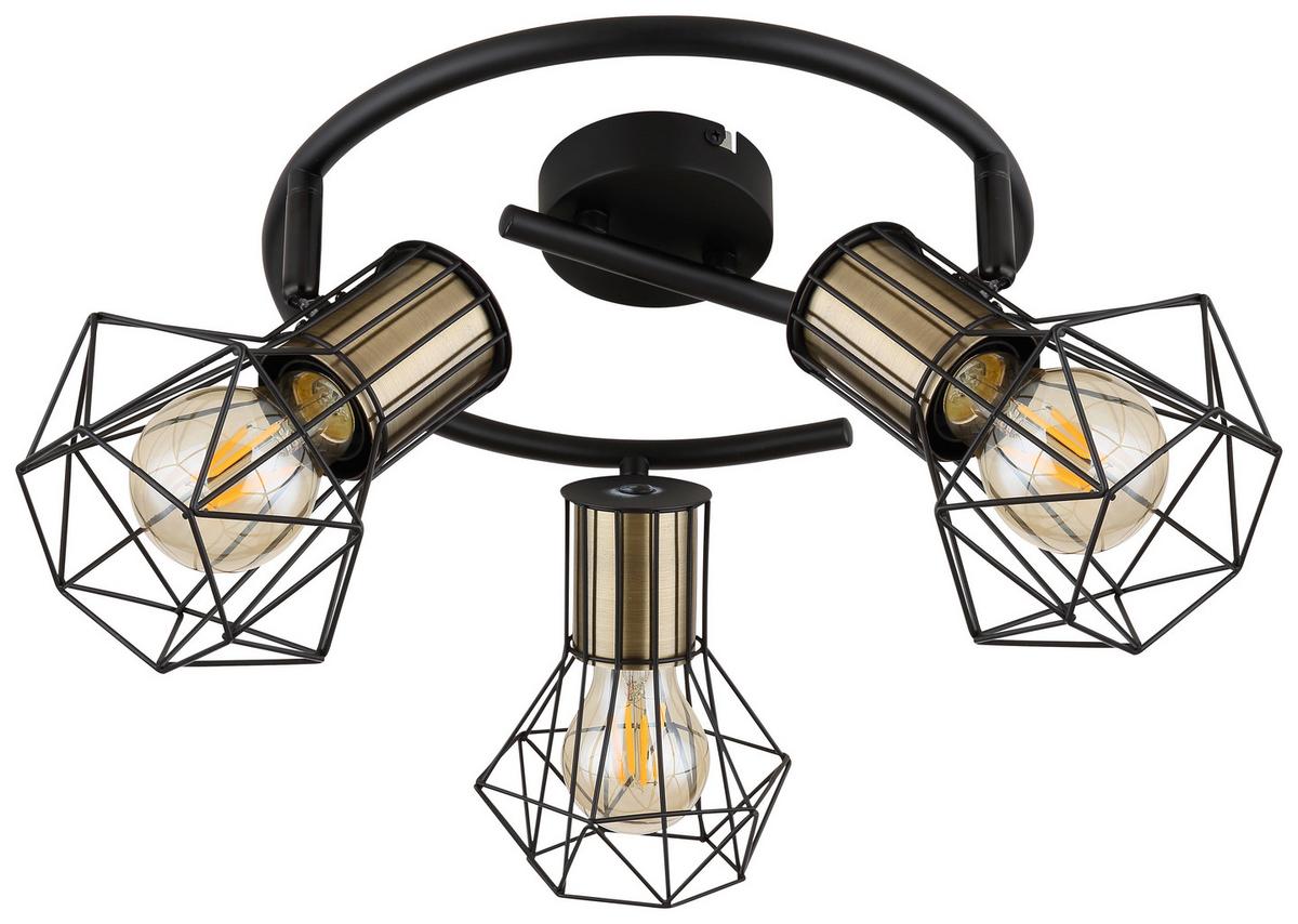 Reflektor 54017-3m Priska - boje mjeda/crna, Trend, metal (28,5/19cm) - Globo