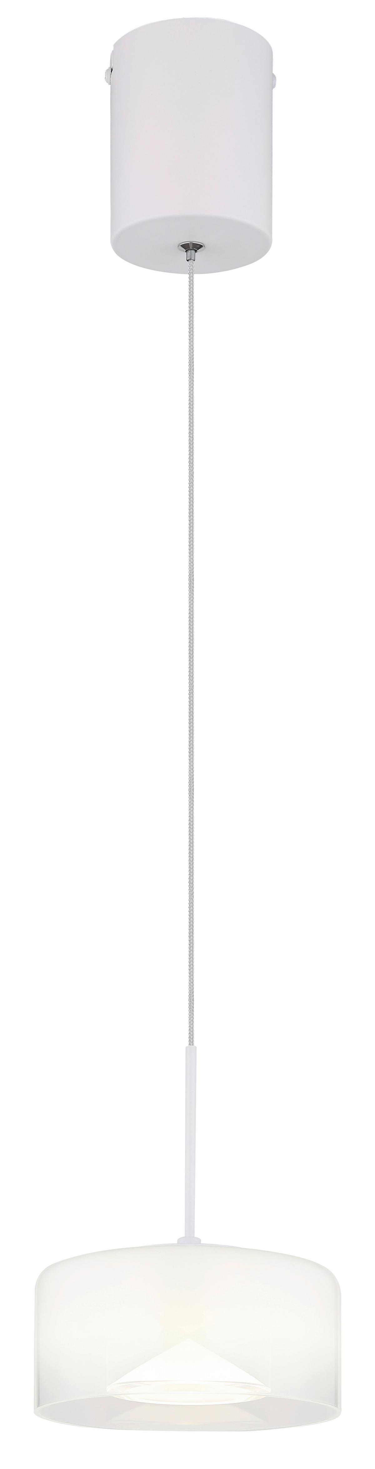 LED-HÄNGELEUCHTE 16024HW  BELINDA - Klar/Weiss, Design, Glas/Kunststoff (15/150cm) - Globo