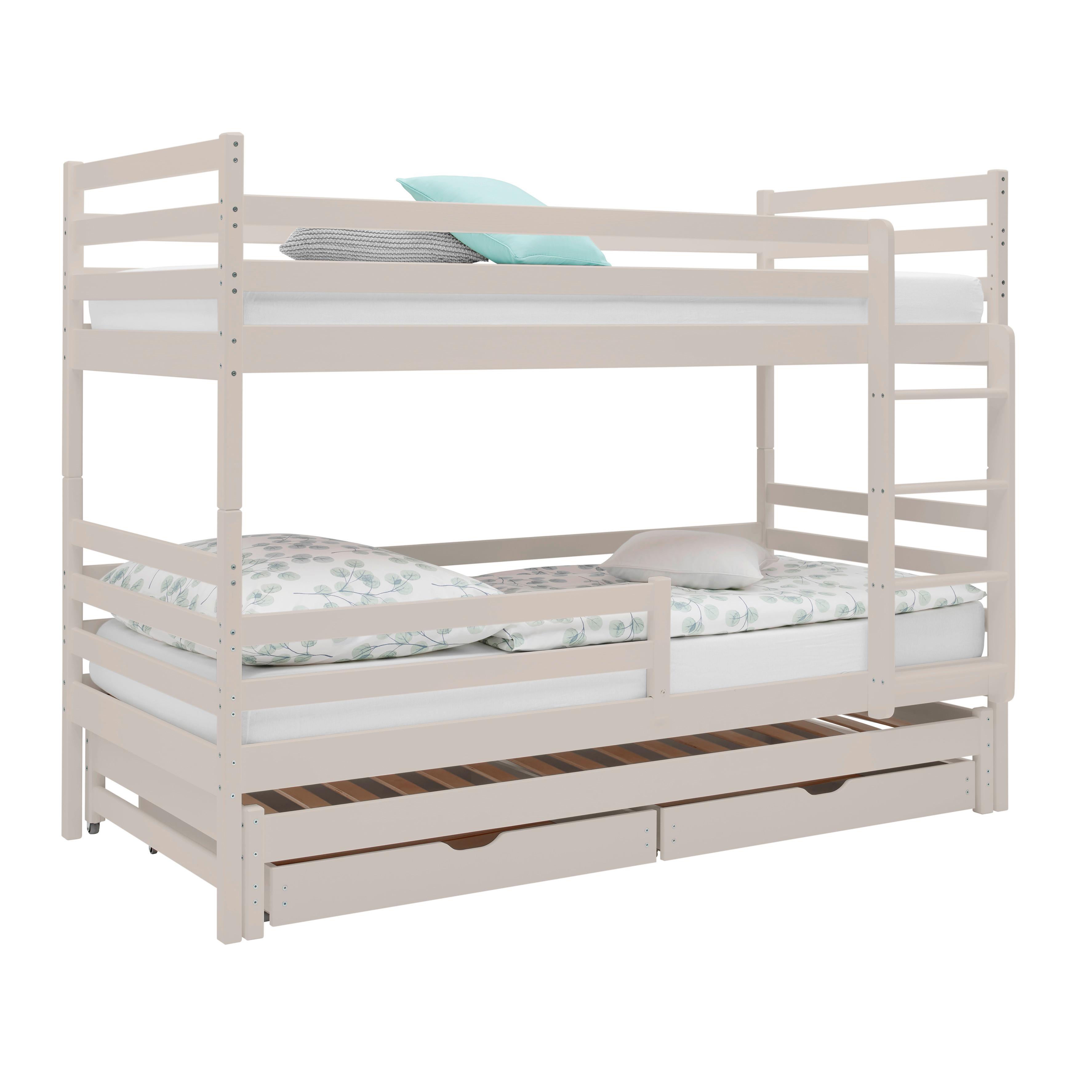 Etagenbett Mila Kaschmir ca. 90x200cm - Kaschmir/Birkefarben, Holz (90/200cm) - Mömax