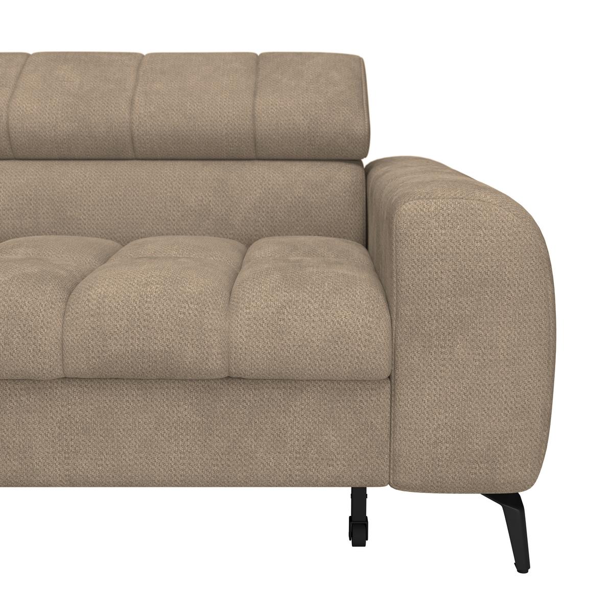 Kutna Garnitura Volf - bež/crna, Trend, tekstil/metal (203/261cm)