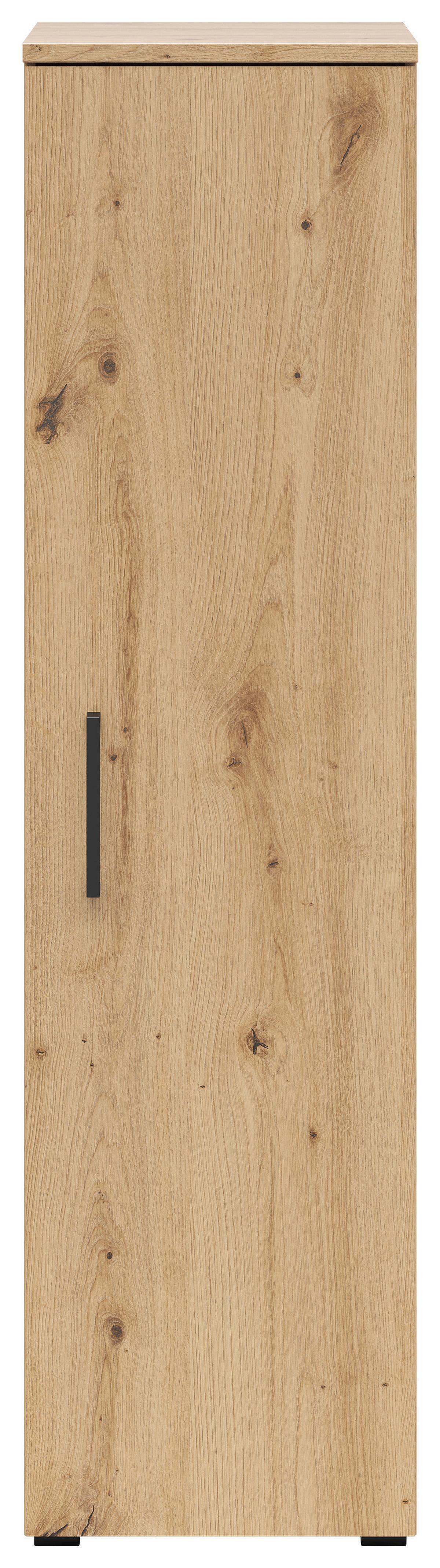 Schrank Multistauraum Eiche Artisan - Schwarz/Eiche Artisan, MODERN, Holzwerkstoff/Kunststoff (30/115/40cm) - Mömax