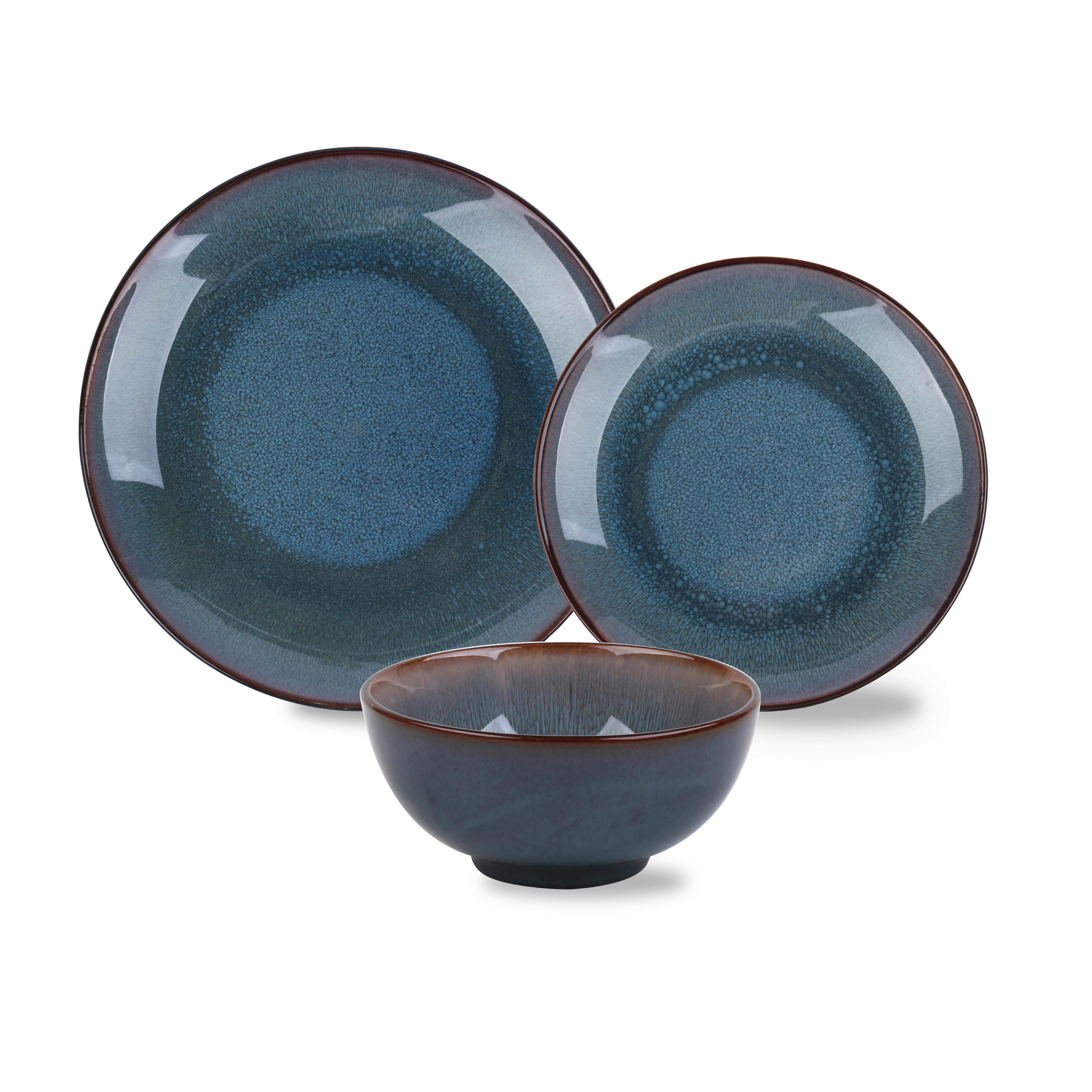 Kombiservice Neptun in Blau, 12-teilig - Blau, MODERN, Keramik - Mömax