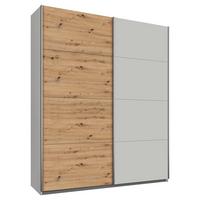 Ormar S Kliznim Vratima Feldkirch - siva/boje hrasta, Moderno, drvni materijal/metal (181/229/62cm) - Modern Living