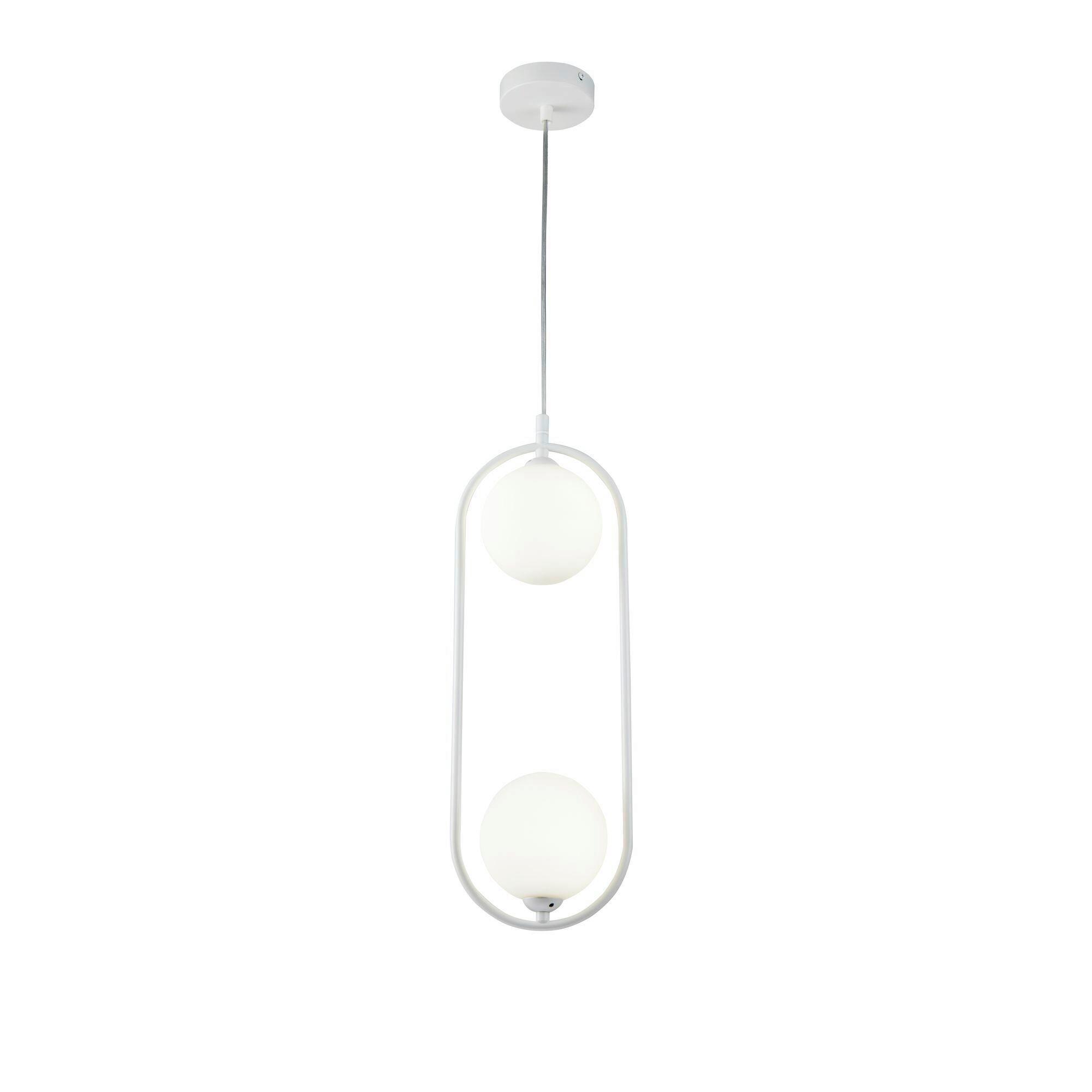 PENDELLEUCHTE RING - Weiss, Trend, Glas/Metall (17/12/48cm) - MAYTONI