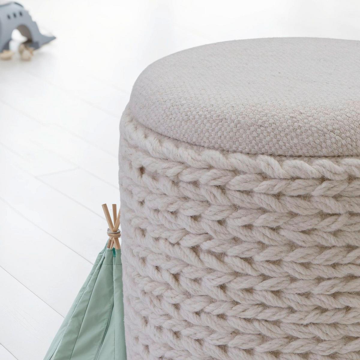 HOCKER WL7.424 - Creme, Basics, Textil (40/45/40cm) - Livetastic