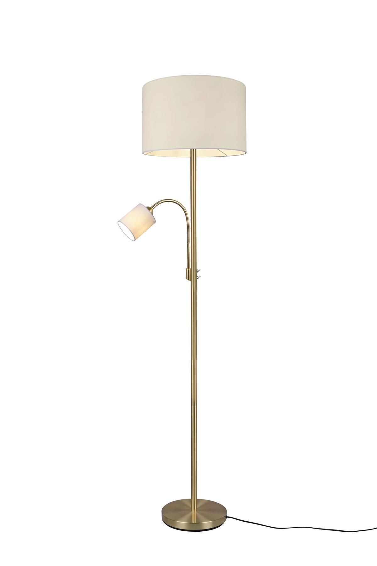 LAMPA STOJĄCA 403900208 HOTEL - kolor mosiężny/kremowy, Konventionell, metal/tkanina (40/40/170cm) - Trio Leuchten