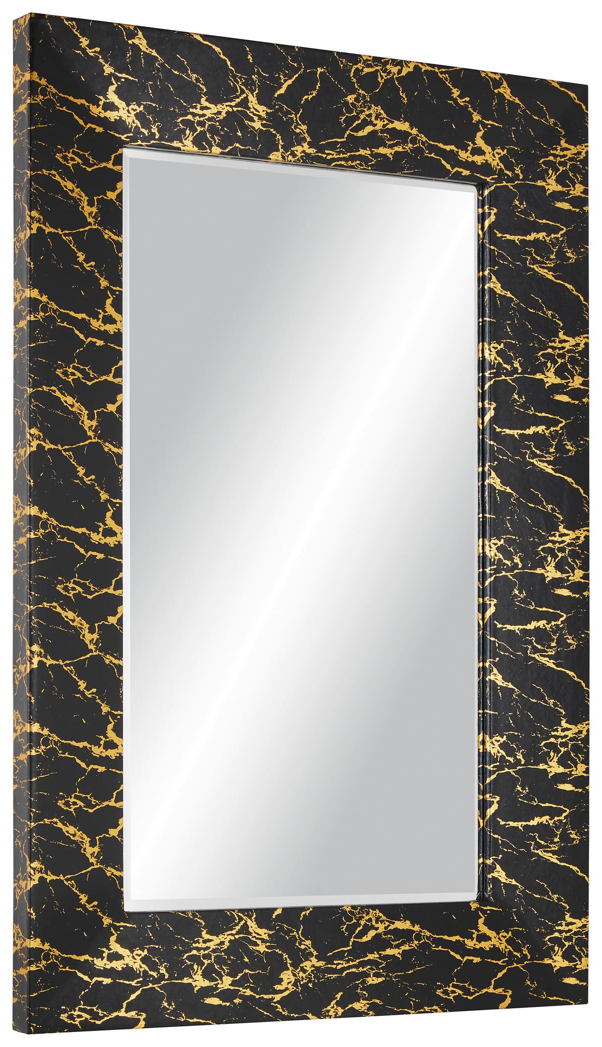Fali Tükör Fekete-arany Szín Glamour - fekete/aranyszínű, Modern, faalapú anyag/Üveg (80/120/5cm) - Mömax