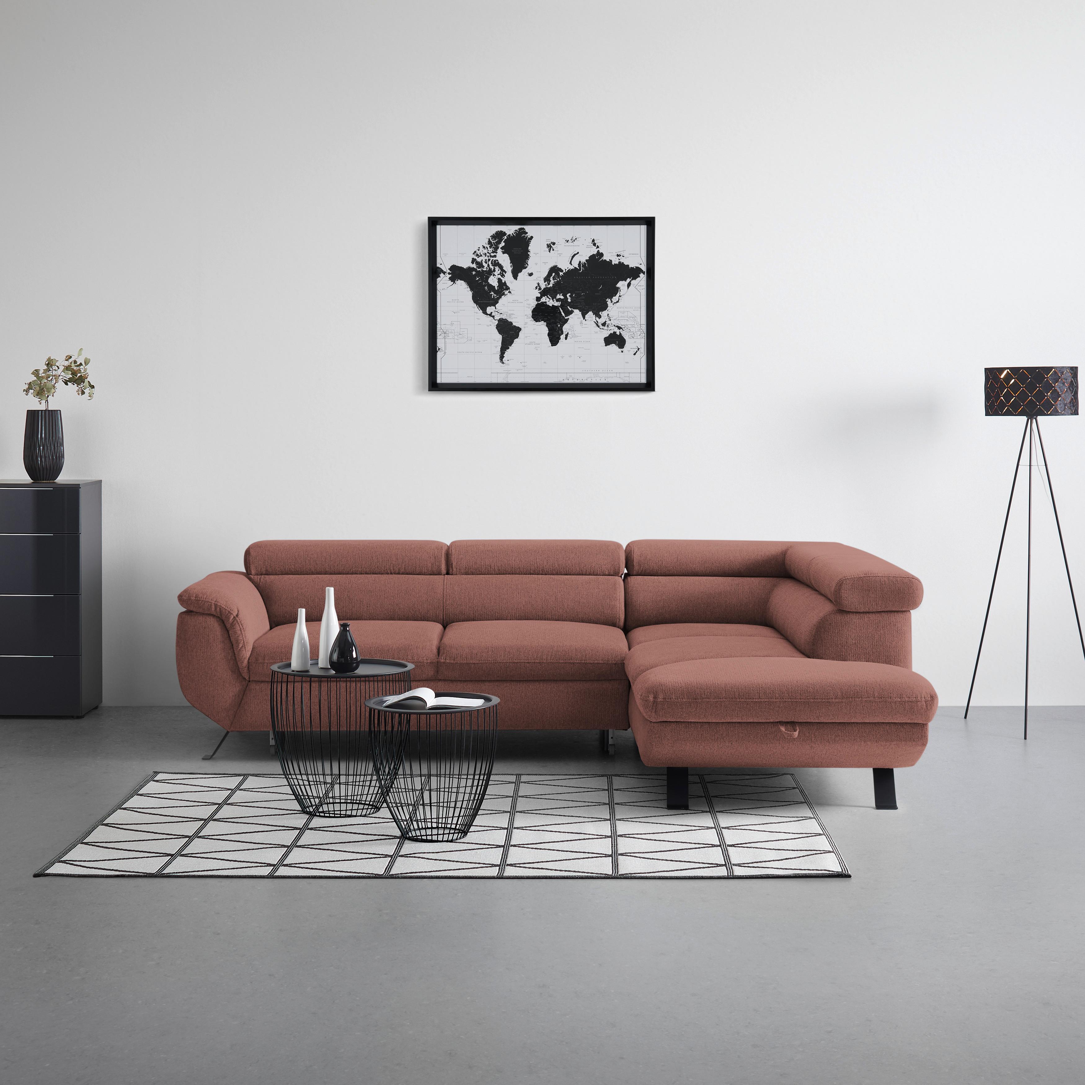 Kutna Garnitura Raven - koralji/crna, Moderno, tekstil/metal (257/198cm) - Modern Living