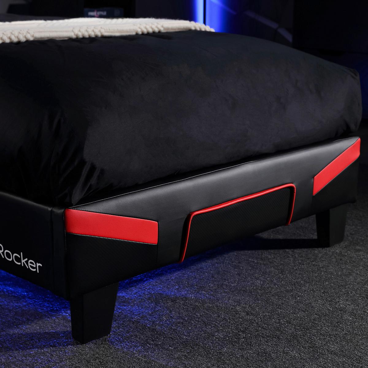 Gamingbett Cerberus 90x190 cm Schwarz/Rot - Rot/Schwarz, MODERN, Holzwerkstoff/Kunststoff (90/190cm) - X Rocker