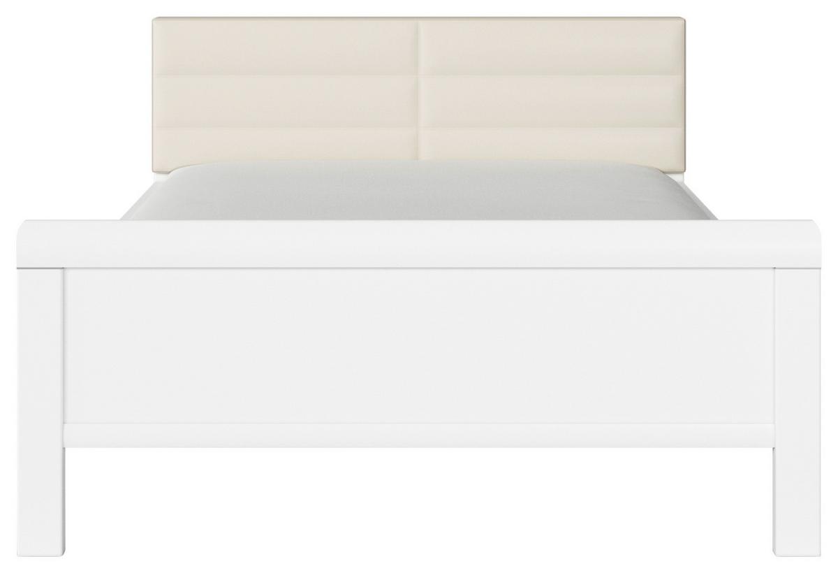 Postelja Evelyn, Bela, Barva Šampanjca, 160x200 - barve šampanjca/bela, Design, leseni material/tekstil (160/200cm) - Novel