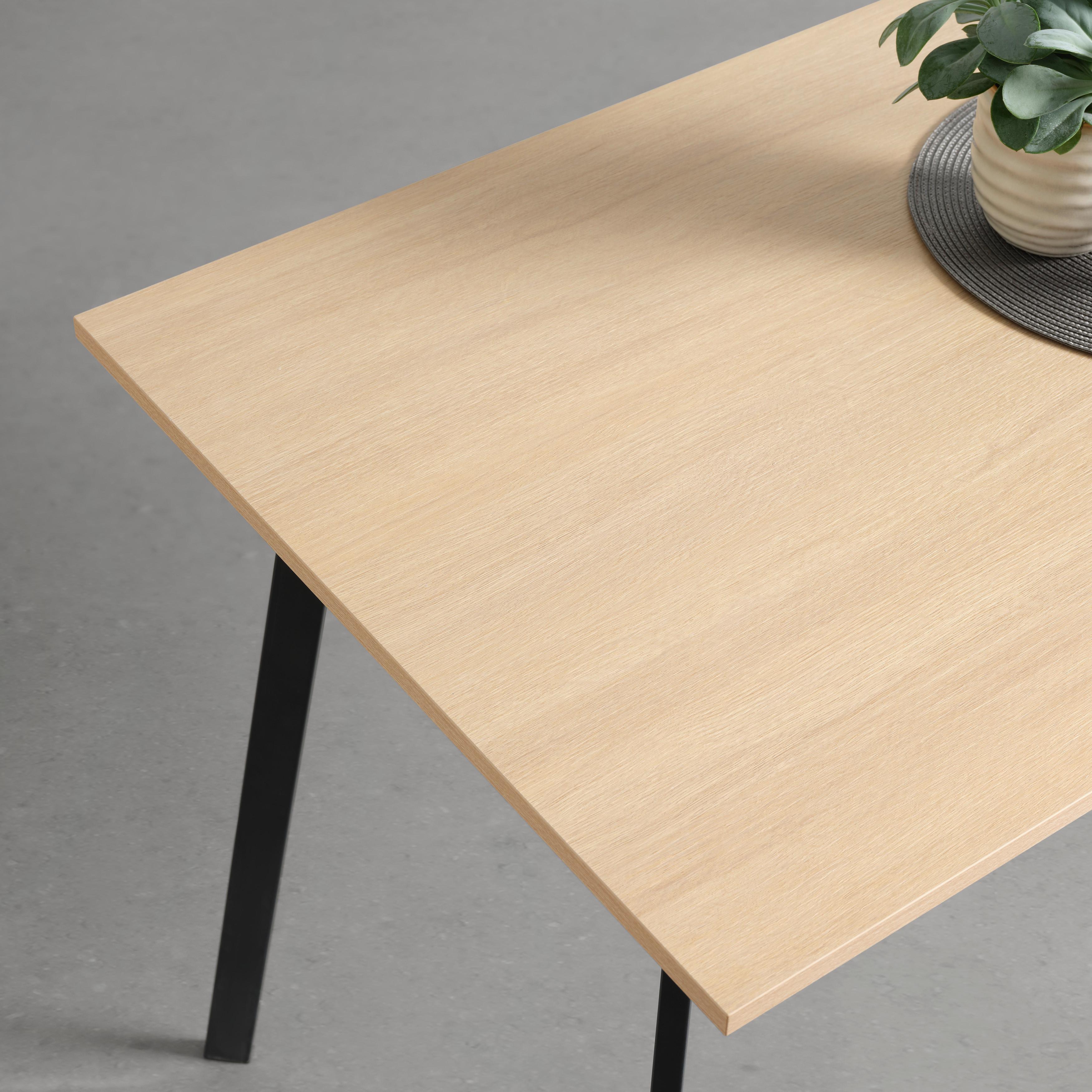 MATBORD EMIL - svart/ekfärgad, Klassisk, metall/trämaterial (110/75/70cm) - Based