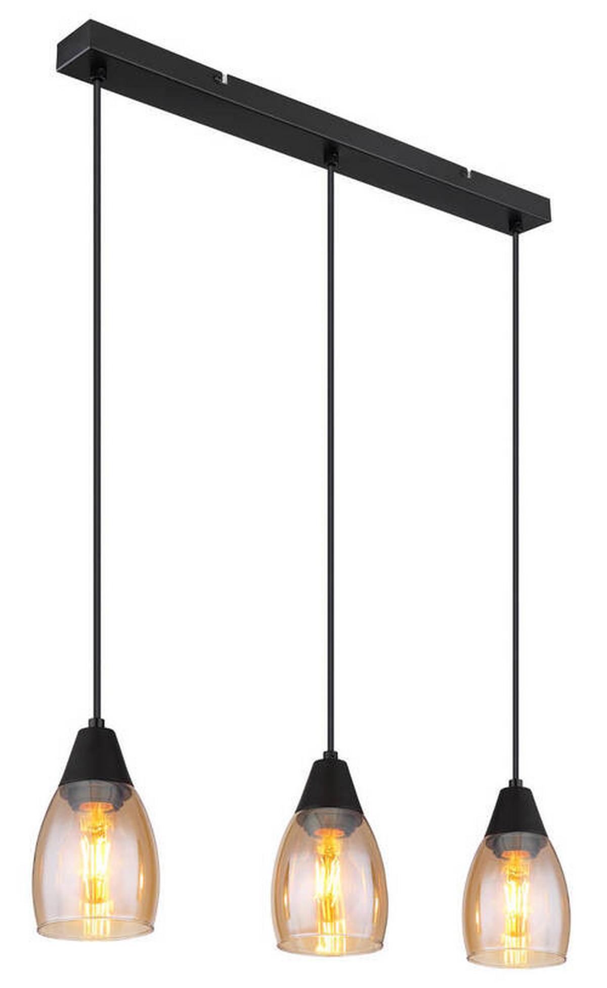 LAMPA WISZĄCA 15705-3H - czarny, Design, tworzywo sztuczne/metal (55/10/120cm) - Globo