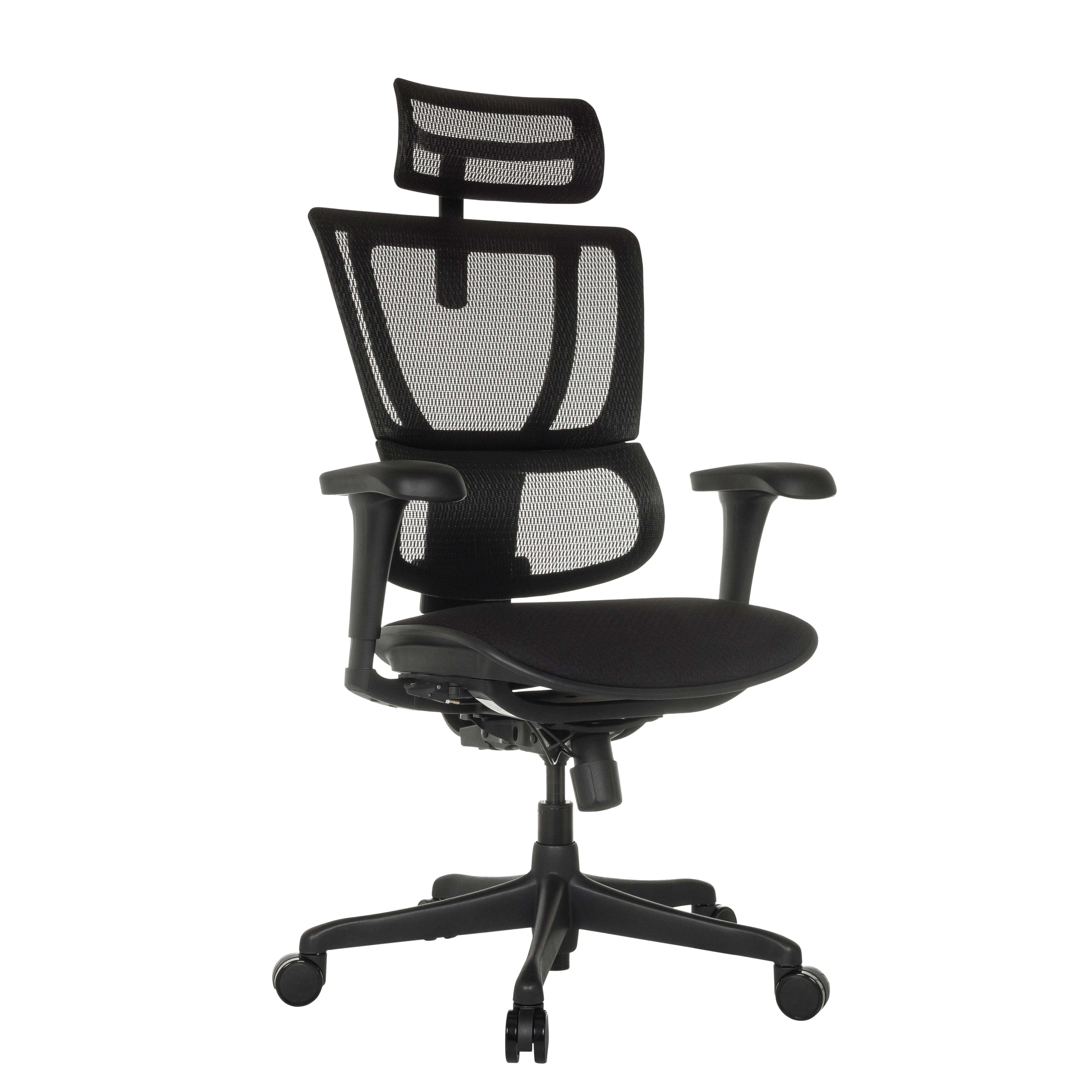 Drehstuhl Ergohuman Slim Eco F Gen2 Schwarz - Schwarz, MODERN, Kunststoff/Textil (69/112 - 134/63cm) - MID.YOU