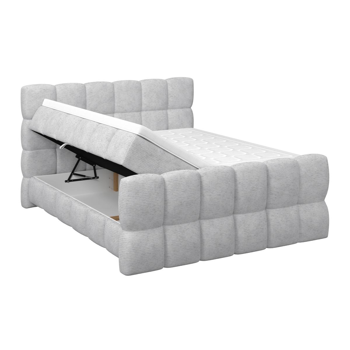 Postelja Boxspring Brisbane, Barva Šampanjca, 180x200 - barve šampanjca/črna, Trend, umetna masa/tekstil (180/200cm) - Premium Living