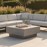 Loungetisch Tevere Hellgrau - Hellgrau, KONVENTIONELL, Stein (86/66/35.6cm) - Gardenson