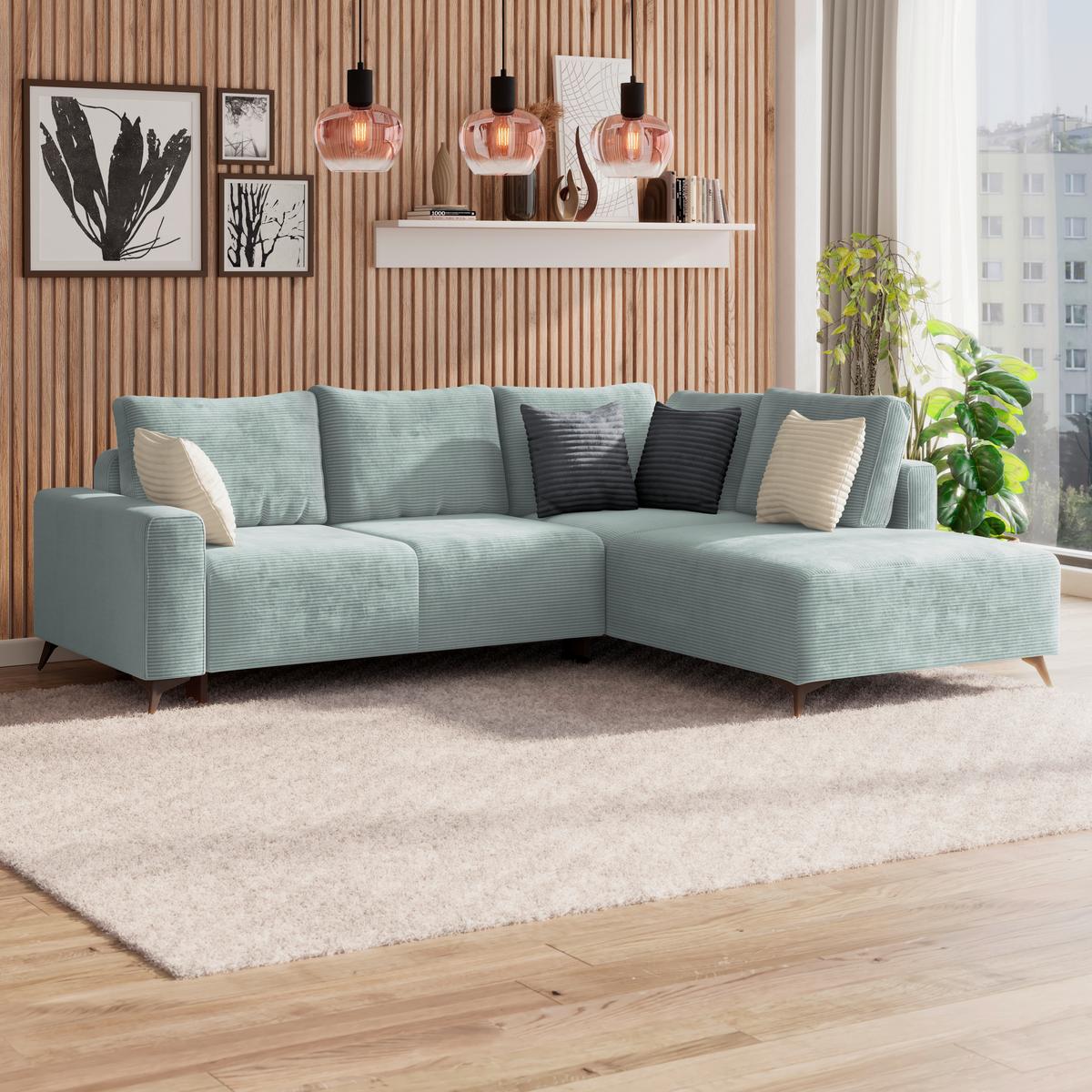 Kutna Garnitura Viktor - boje mente/crna, Moderno, tekstil/metal (270/212cm)