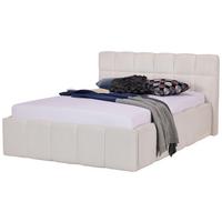 Oblazinjena Postelja Ascona, Krem, 140x200 - črna/krem barve, Konvencionalno, umetna masa/tekstil (140/200cm) - Modern Living