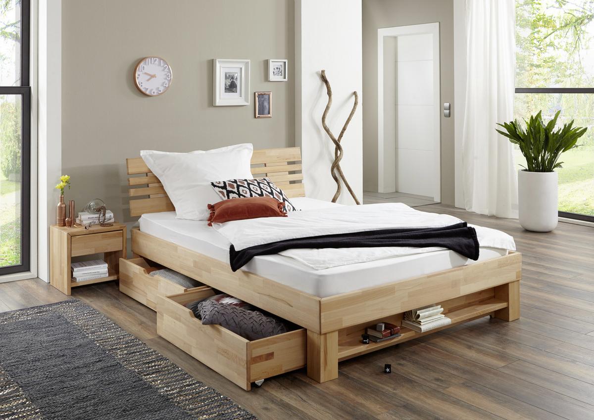 Raft pentru pat Elisabeth - duramen de fag, Konventionell, lemn (90/21/10cm)