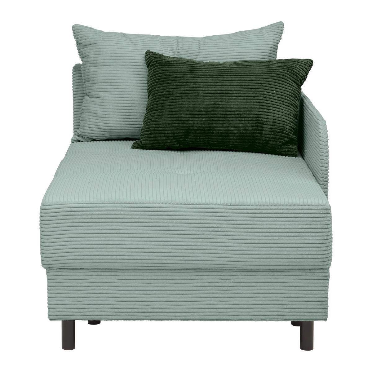 Liege Nova Salbeigrün - Salbeigrün/Schwarz, MODERN, Holz/Textil (85/62/145cm) - Mömax