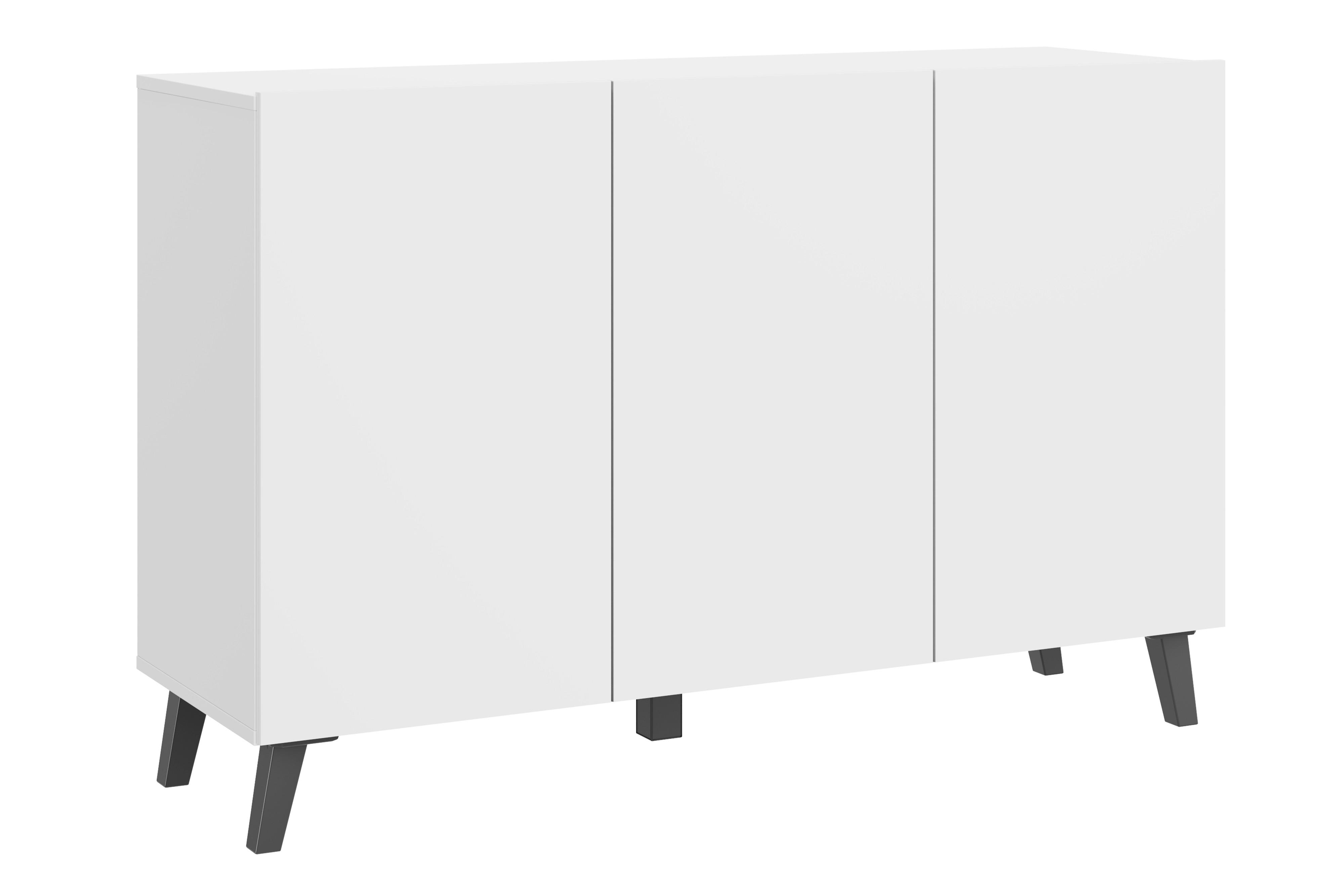 Sideboard Sideboard Phuket 120 - Weiss/Schwarz, Design, Holzwerkstoff/Kunststoff (120/76/39cm) - P & B