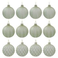 Karácsonyfagömbszett Miracle - zöld, Üveg/textil (8cm) - Modern Living