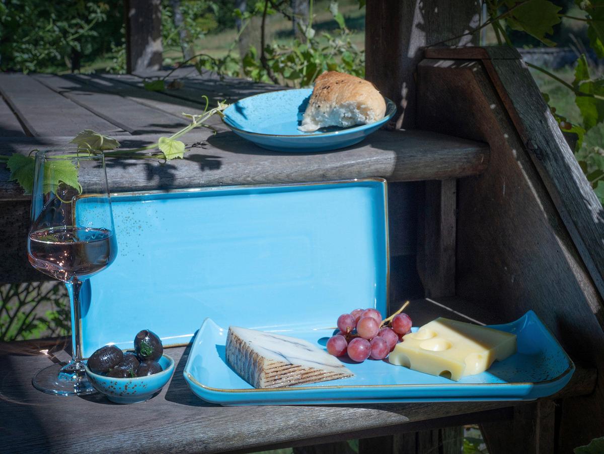 Set Pladnjev Za Serviranje Blue, 2-Delni - svetlo modra, Trend, keramika (16,5/33cm) - Creatable