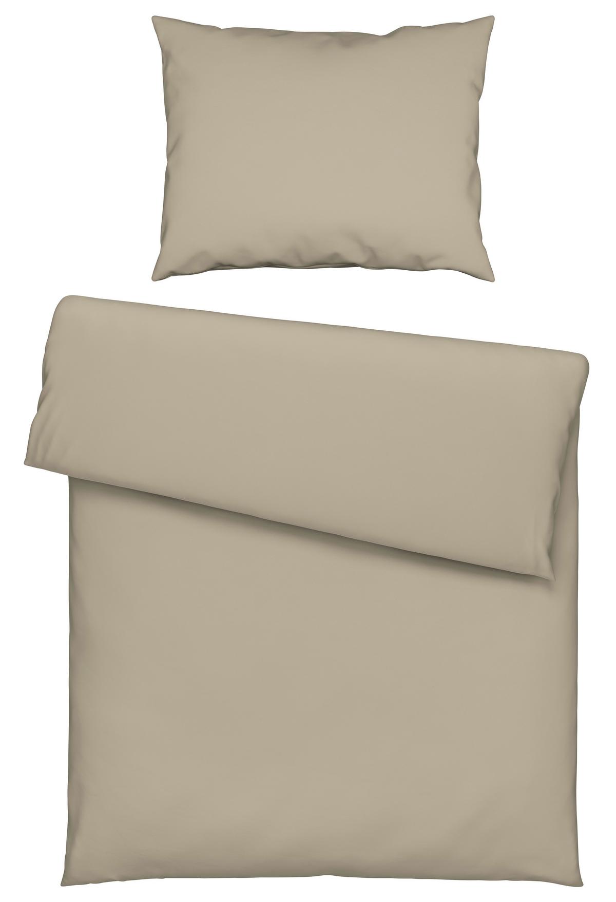 Bettwäsche Stone Washed Uni ca. 140x220cm - Naturfarben, MODERN, Textil (140/220cm) - Modern Living