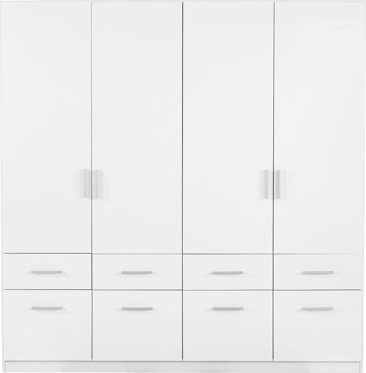 Dulap de haine Celle - alb/alb lucios intens, Modern, lemn (181/197/54cm)