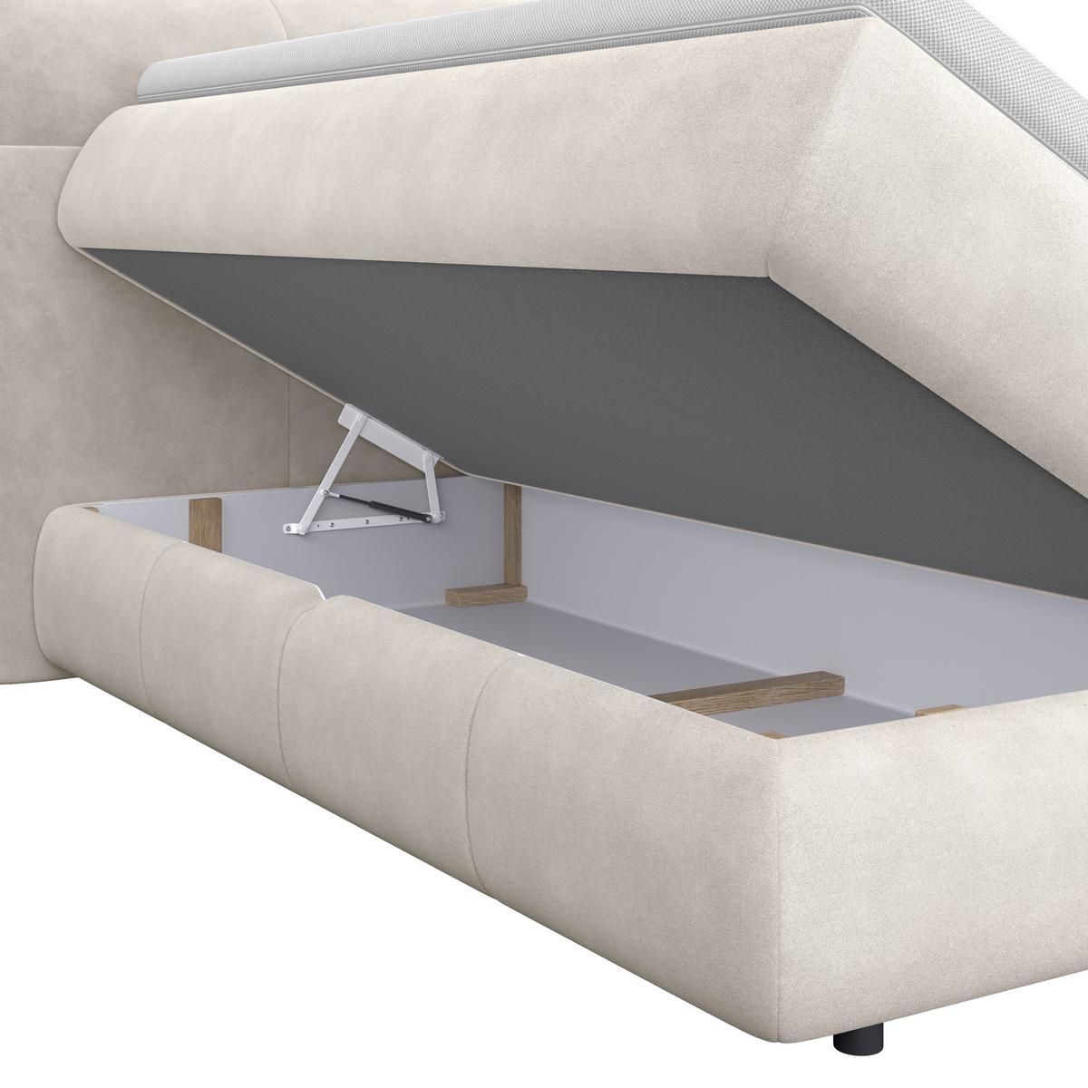 Boxspring Krevet Carmelo - bež/crna, Trend, tekstil/plastika (160/200cm) - Premium Living