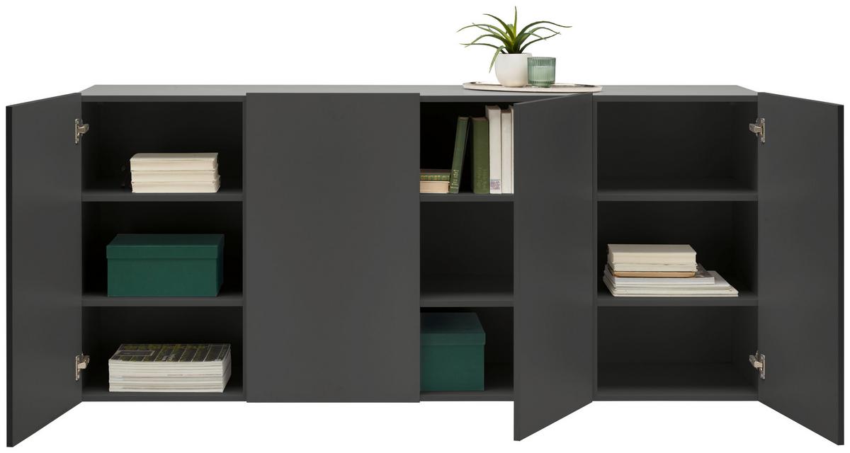 KOMODA SZEROKA NEWNIQ - antracytowy, Design, materiał drewnopochodny (180/80/42cm) - Hom`in