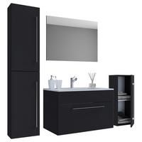 Kopalnica Badinos, Črna - črna/bela, Moderno, kovina/leseni material (126cm) - MID.YOU