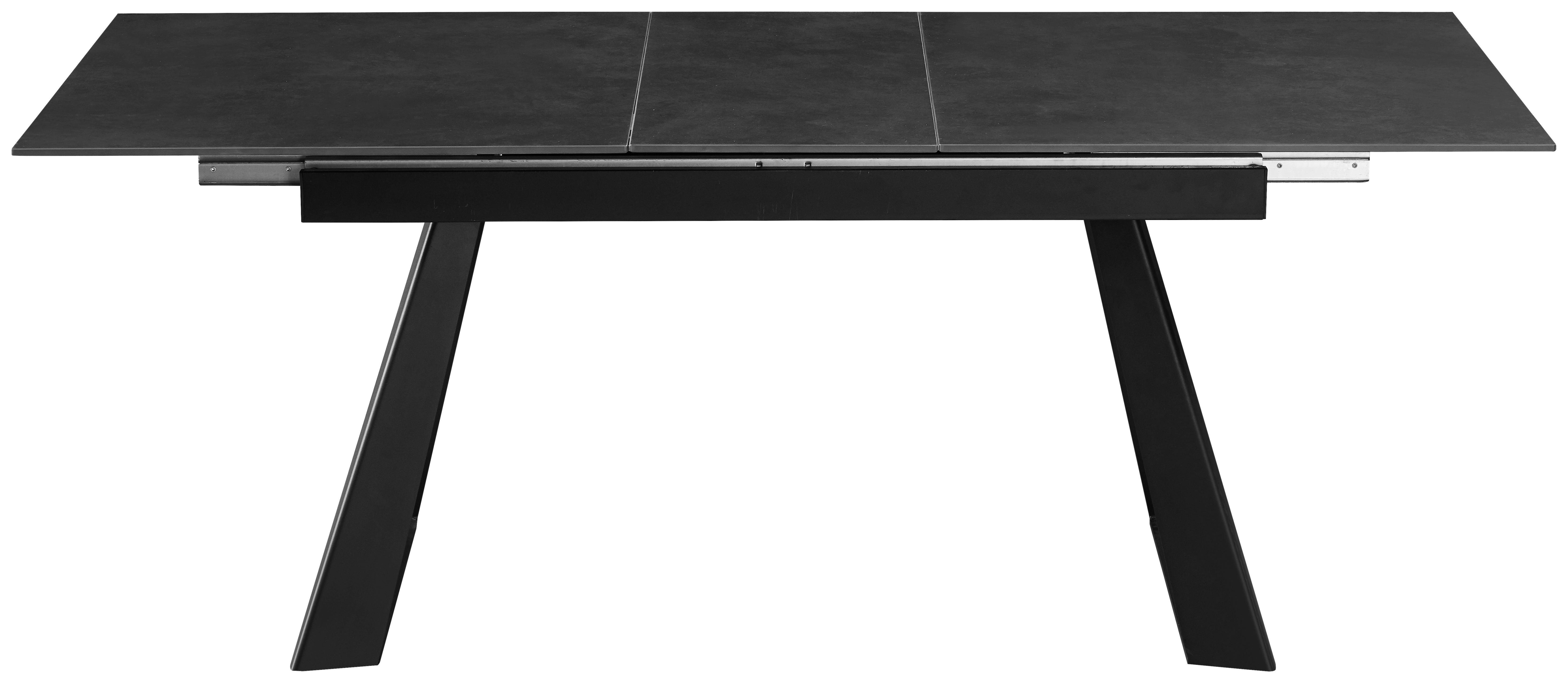Stol Na Izvlačenje River - tamno siva/crna, Moderno, kamen/metal (160/200/76/90cm) - Premium Living