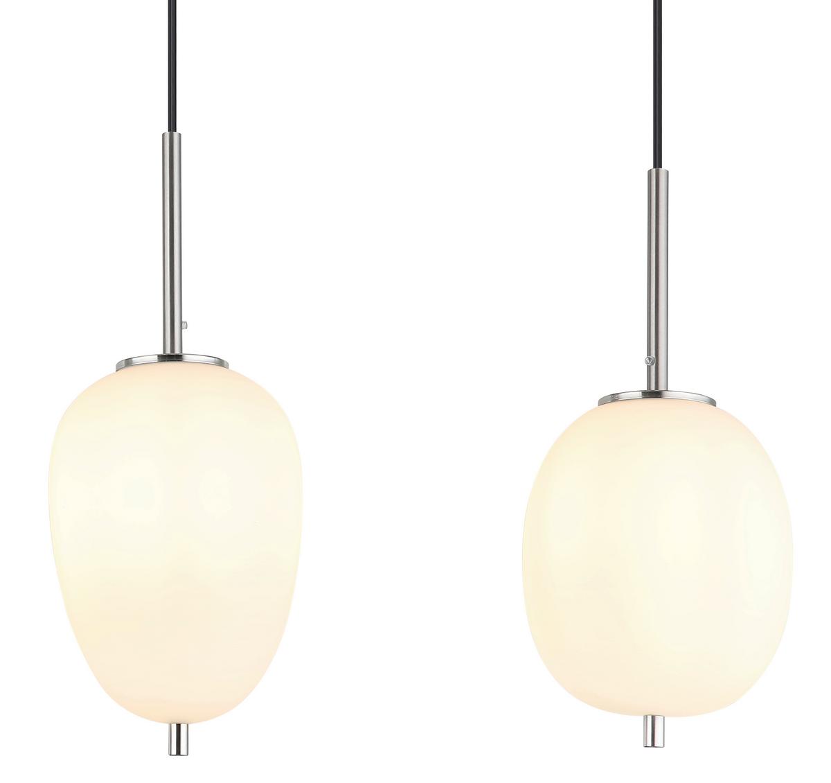 HÄNGELEUCHTE 15345-4NO - Opal/Schwarz, Trend, Glas/Kunststoff (110/18,5/120cm) - Globo