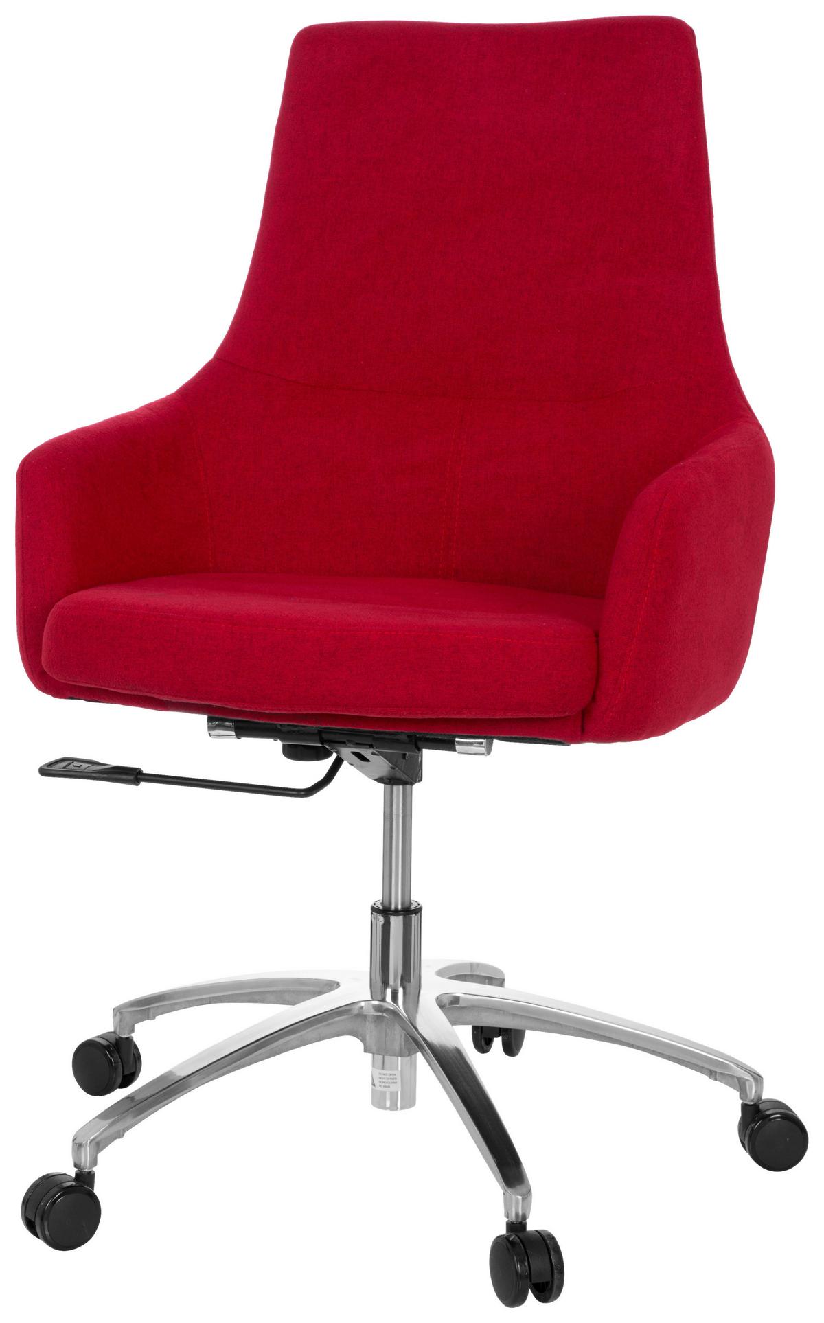 Vrtljivi Stol Shake 100, Rdeča, Z Dekorativno Blazino - rdeča/srebrne barve, Basics, kovina/umetna masa (65/97/60cm) - MID.YOU