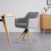CHAISE ACCOUDOIRS LUCITA - gris/couleur naturelle, MODERN, métal/textile (58/87/60cm) - Bessagi Home