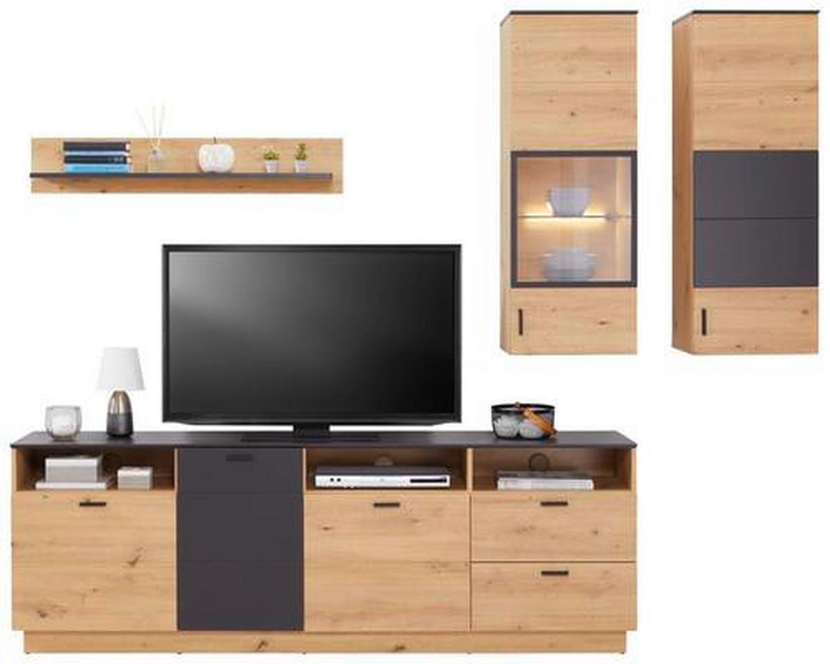 Tv Komoda Tonale - siva/hrast Artisan, Moderno, drvni materijal/plastika (200/68,6/40cm) - Modern Living