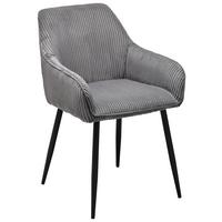 KRZESŁO Z PODŁOKIETNIKAMI KATI - czarny/szary, Lifestyle, metal/tkanina (56/83/62cm) - MID.YOU