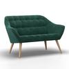 2-SITS SOFFA MONIQUE - grön/naturfärgad, Modern, metall/trä (126/74/76cm) - Bessagi Home