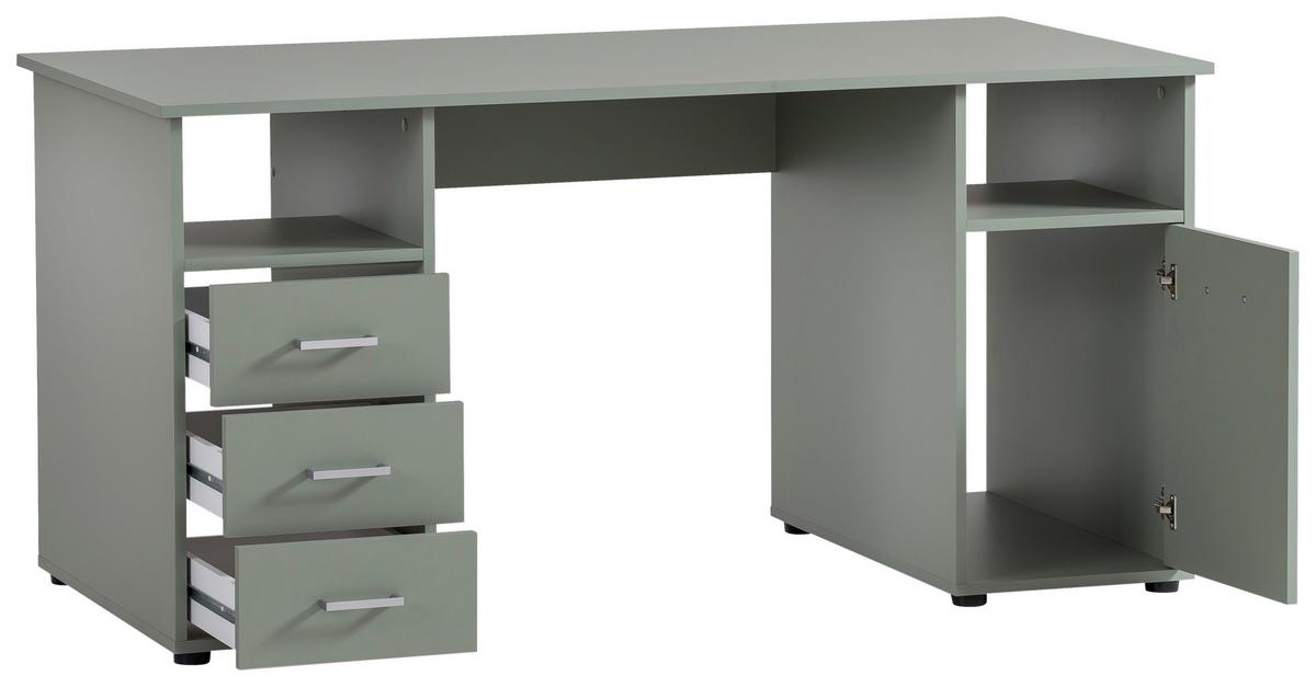 Schreibtisch Niels 1500 Petrol - Silberfarben/Petrol, MODERN, Holzwerkstoff/Kunststoff (150/70/70cm) - MID.YOU