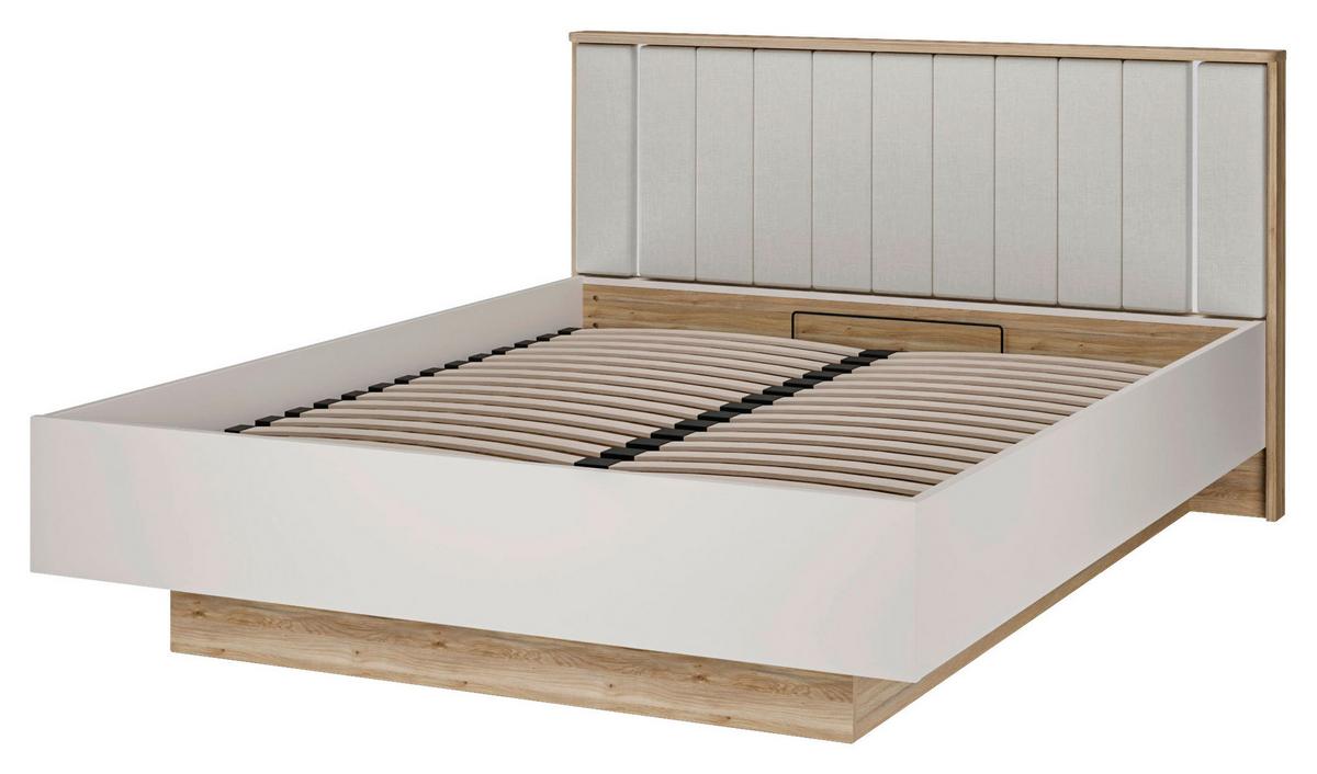 Krevet Seravel - boje hrasta/boje pijeska, Konvencionalno, drvni materijal/tekstil (160/200cm) - Modern Living
