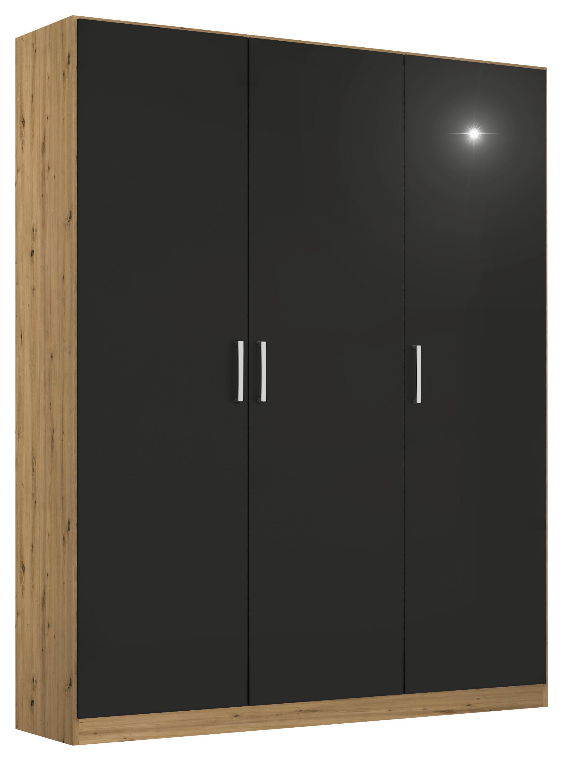 Ormar S Klasičnim Vratima Berlin - siva/hrast Artisan, Moderno, drvni materijal/plastika (136/197/54cm) - Modern Living