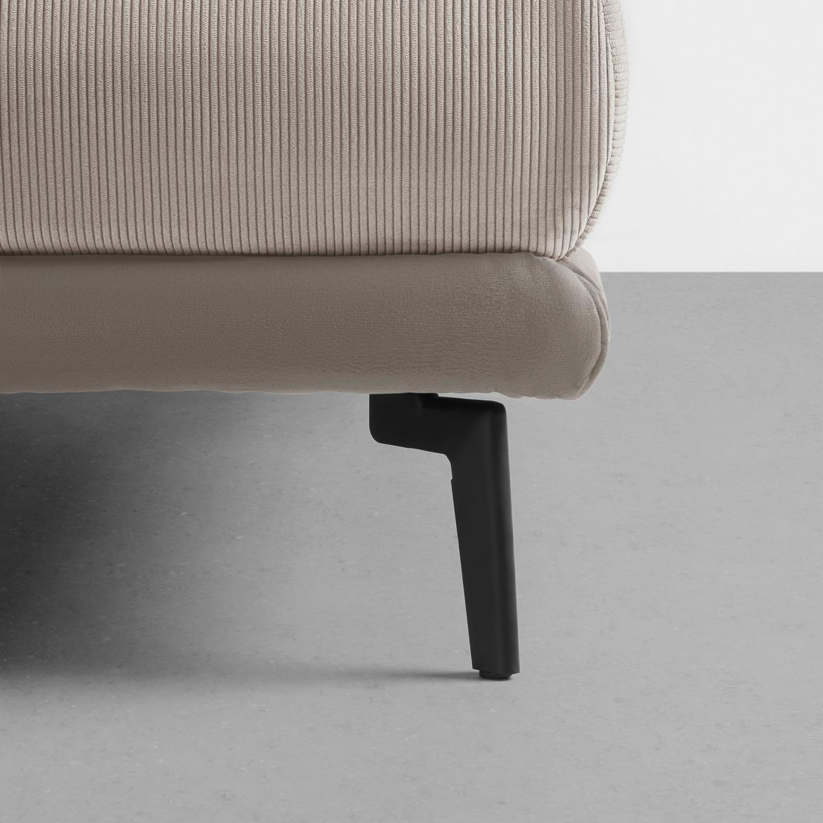 Ecksofa Nuovo Taupe - Taupe/Schwarz, MODERN, Textil/Metall (245/72-113/190cm) - Mömax
