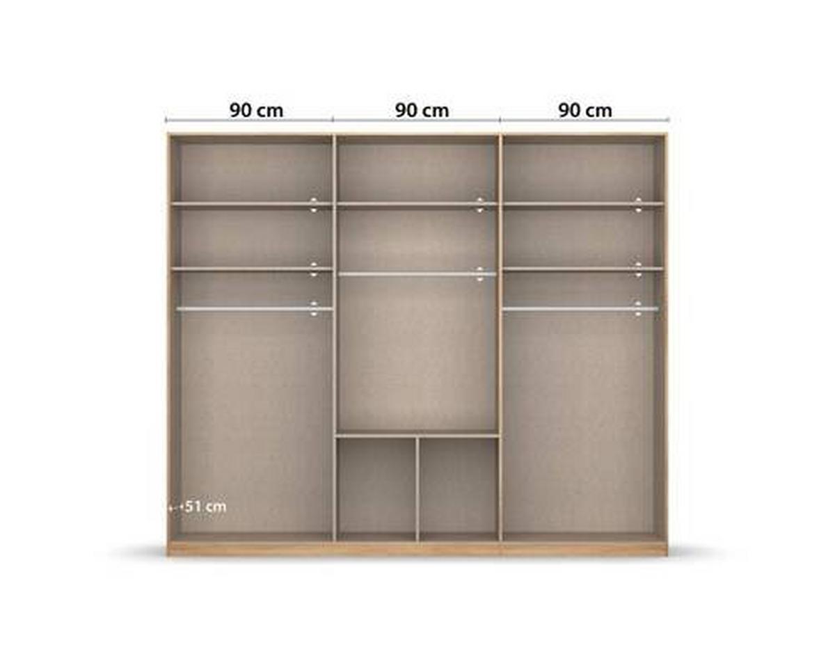 Drehtürenschrank Bingen Weiß - Alufarben/Weiß, MODERN, Holzwerkstoff/Kunststoff (271/229/54cm) - Rauch Möbel