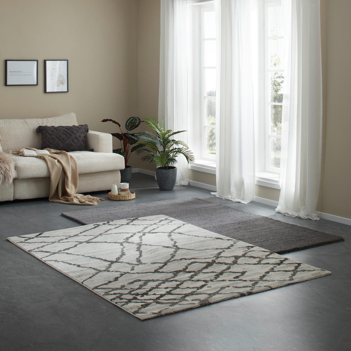 Covor pufos Ștefan 2 - gri închis, Modern, textil (120/170cm) - Mömax