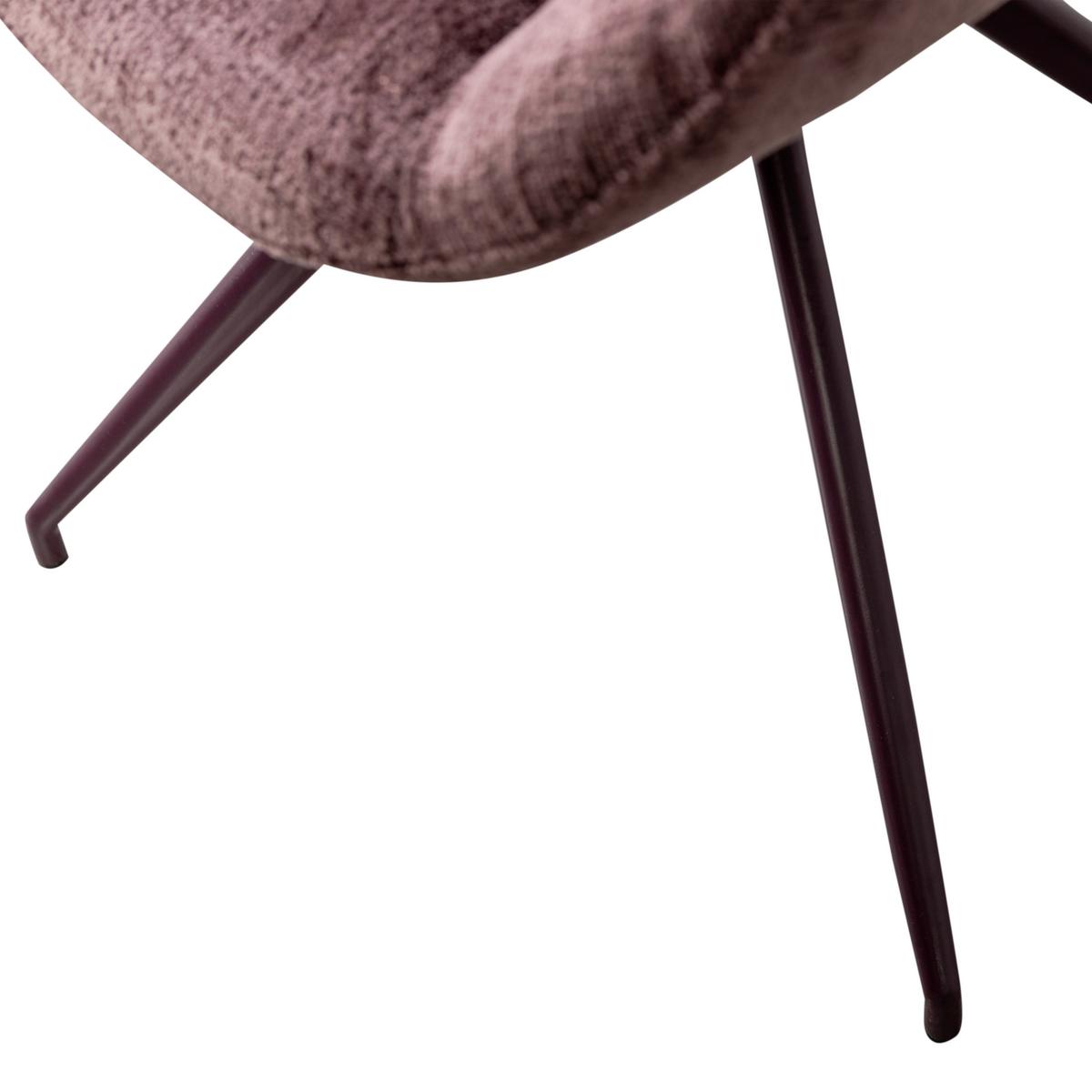 Armlehnstuhl-Set Eliva Lila B: 58cm - Lila/Schwarz, MODERN, Textil/Metall (58/82/58cm) - Livetastic