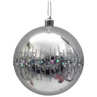 Christbaumkugel Silberfarben - Silberfarben, Konventionell, Kunststoff (10cm) - Mömax