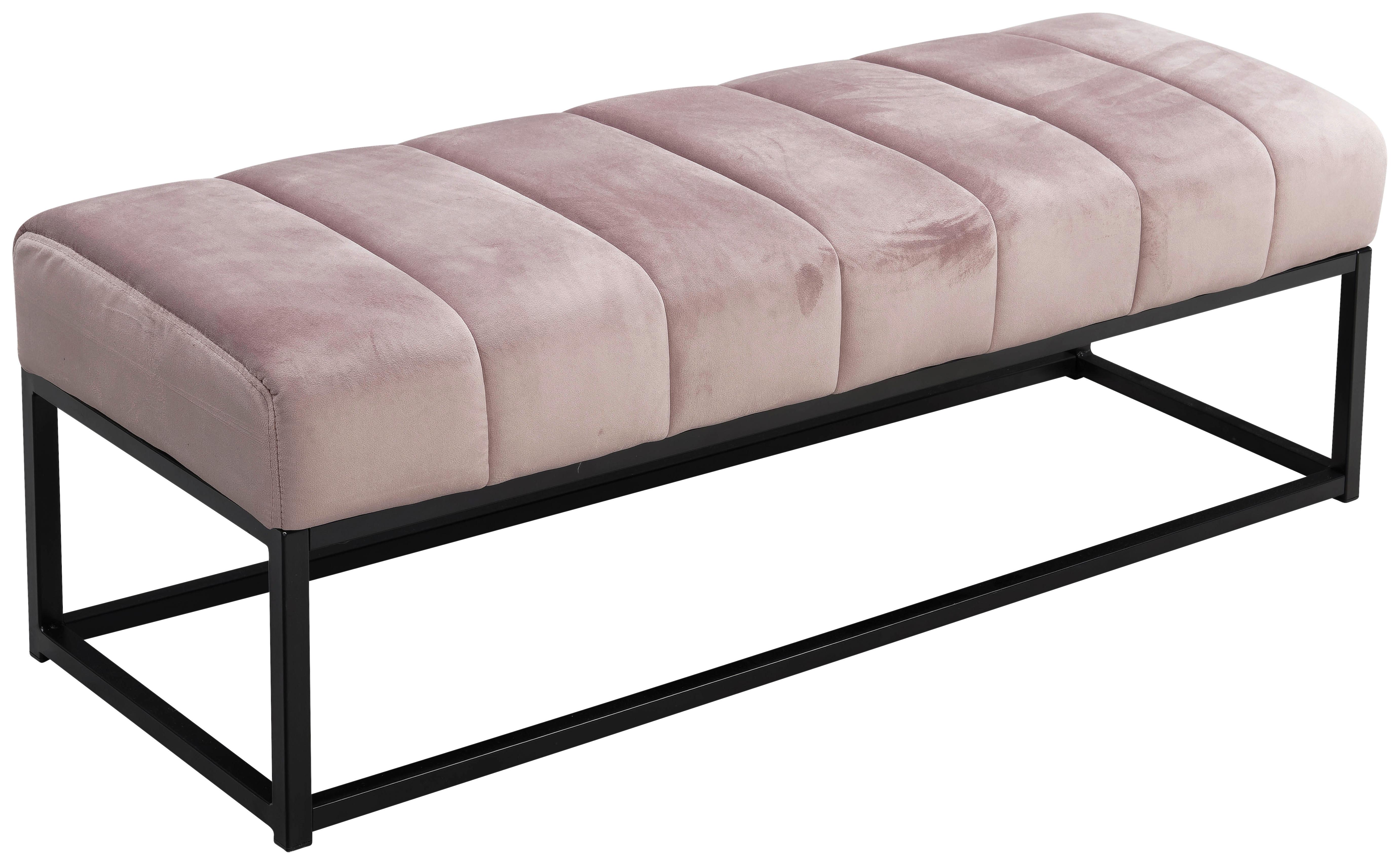Klop Jona, Roza - roza/črna, Design, kovina/tekstil (108/40/40cm) - MID.YOU