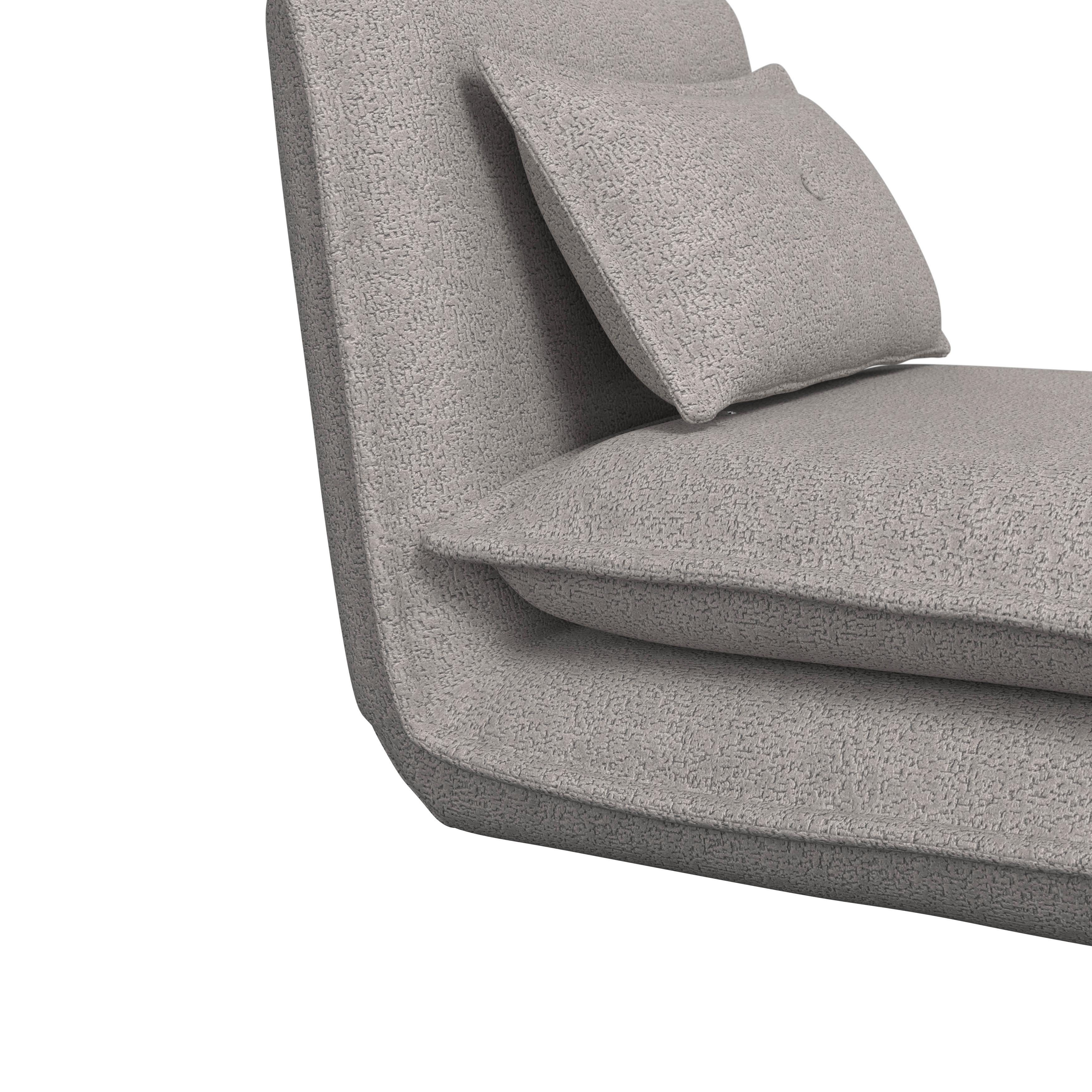 BÄDDFÅTÖLJ TAMARA - ljusgrå, Modern, metall/textil (82/31/69cm) - Bessagi Home