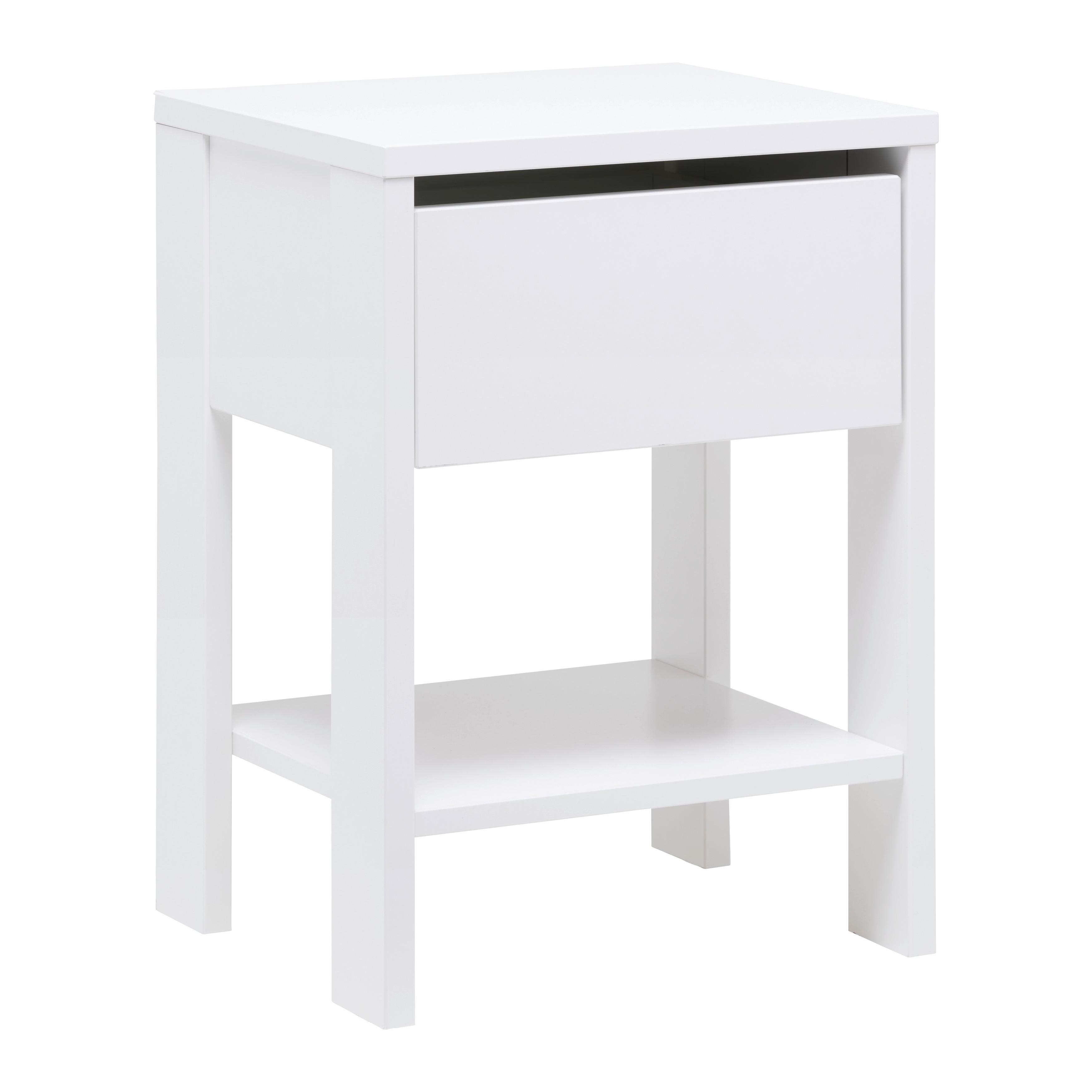 Nachttisch Nizza Weiß - Weiß, ROMANTIK / LANDHAUS, Holz (42/57,5/36cm) - Zandiara